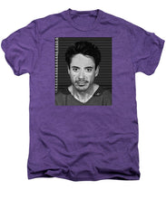 Robert Downey Jr Mug Shot 2001 Black And White - Men's Premium T-Shirt