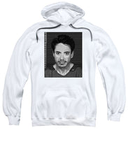 Robert Downey Jr Mug Shot 2001 Black And White - Sweatshirt