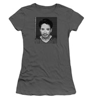 Robert Downey Jr Mug Shot 2001 Black And White - Women's T-Shirt (Athletic Fit)