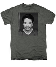 Robert Downey Jr Mug Shot 2001 Black And White - Men's Premium T-Shirt