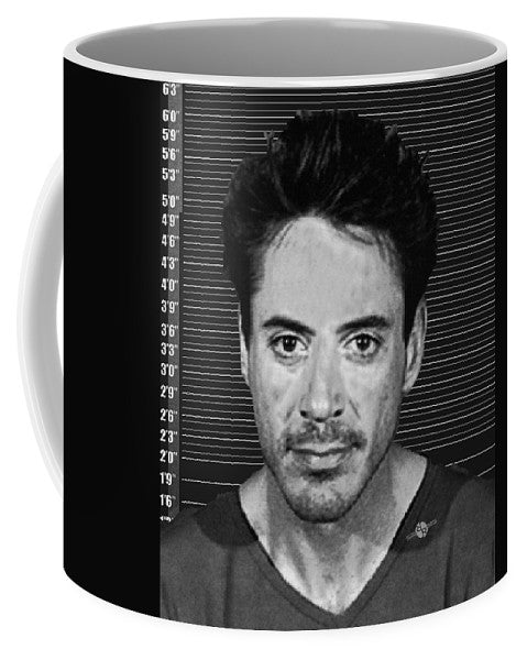 Robert Downey Jr Mug Shot 2001 Black And White - Mug