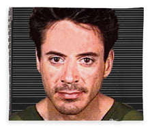 Robert Downey Jr Mug Shot 2001 Color - Blanket