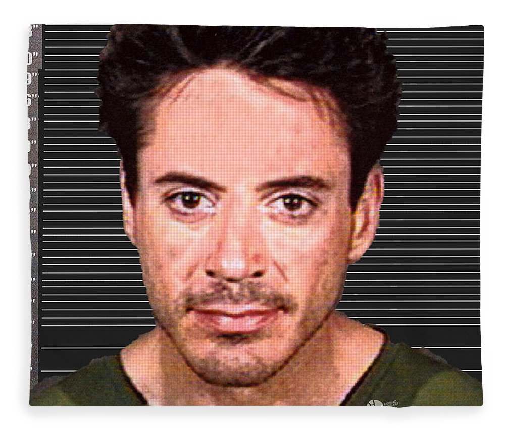 Robert Downey Jr Mug Shot 2001 Color - Blanket