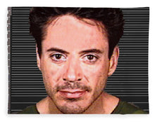 Robert Downey Jr Mug Shot 2001 Color - Blanket