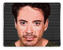 Robert Downey Jr Mug Shot 2001 Color - Blanket