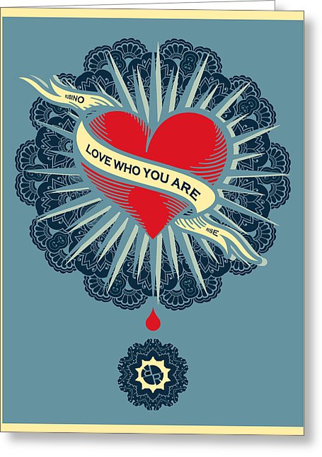 Rubino Blood Heart - Greeting Card Greeting Card Pixels Single Card  