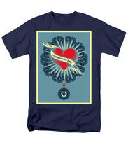 Rubino Blood Heart - Men's T-Shirt  (Regular Fit) Men's T-Shirt (Regular Fit) Pixels Navy Small 