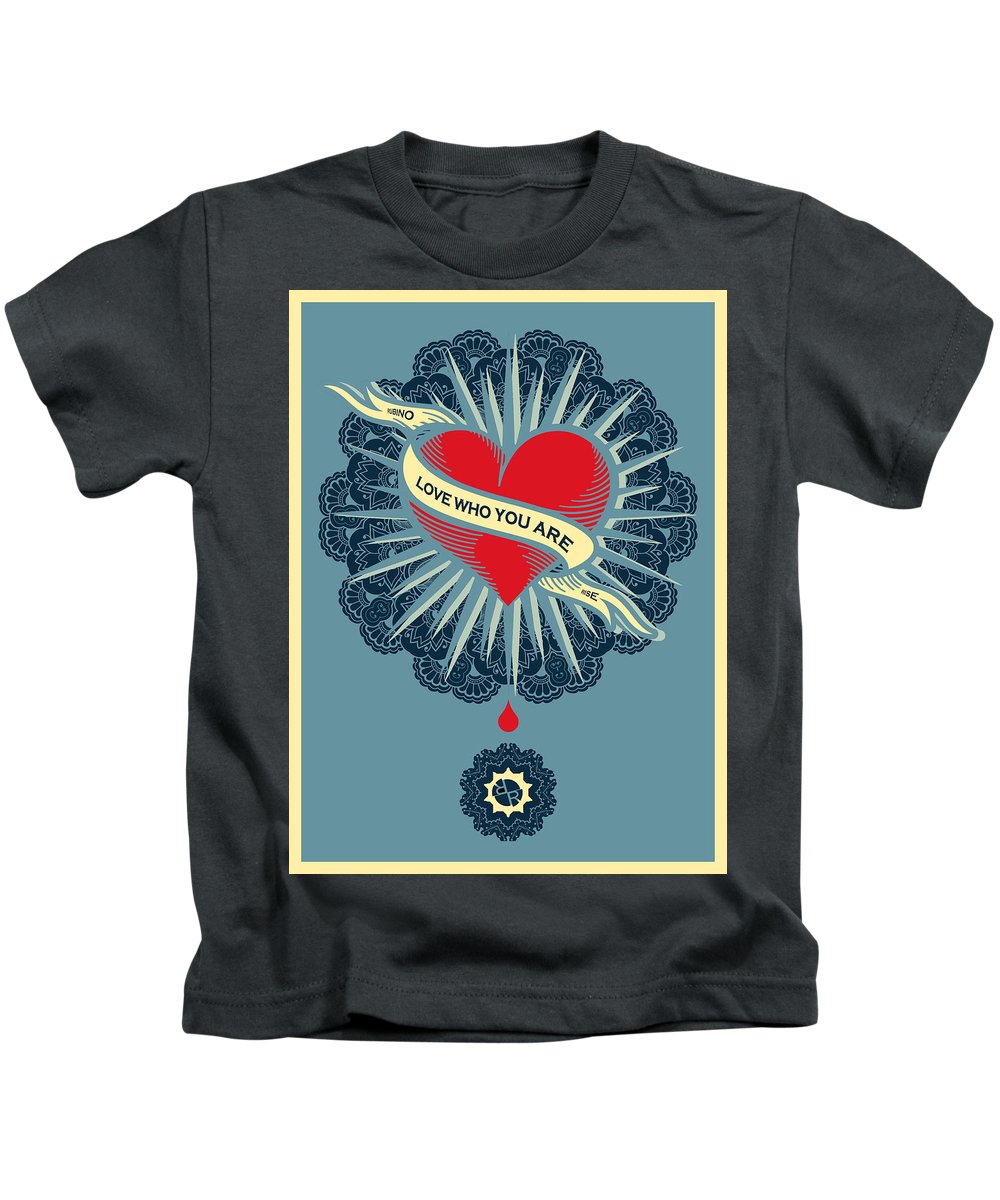 Rubino Blood Heart - Kids T-Shirt Kids T-Shirt Pixels Charcoal Small 