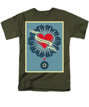 Rubino Blood Heart - Men's T-Shirt  (Regular Fit) Men's T-Shirt (Regular Fit) Pixels Military Green Small 
