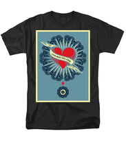 Rubino Blood Heart - Men's T-Shirt  (Regular Fit) Men's T-Shirt (Regular Fit) Pixels Black Small 