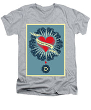 Rubino Blood Heart - Men's V-Neck T-Shirt Men's V-Neck T-Shirt Pixels Heather Small 