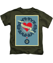 Rubino Blood Heart - Kids T-Shirt Kids T-Shirt Pixels Military Green Small 