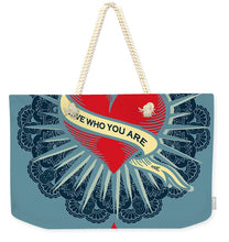 Rubino Blood Heart - Weekender Tote Bag Weekender Tote Bag Pixels 24" x 16" Natural 
