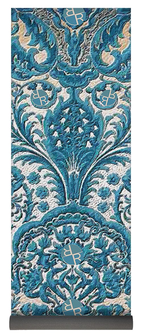 Rubino Blue Floral - Yoga Mat Yoga Mat Pixels 24