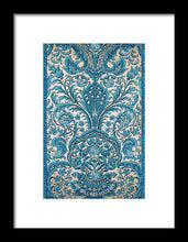 Rubino Blue Floral - Framed Print Framed Print Pixels 6.625" x 10.000" Black White