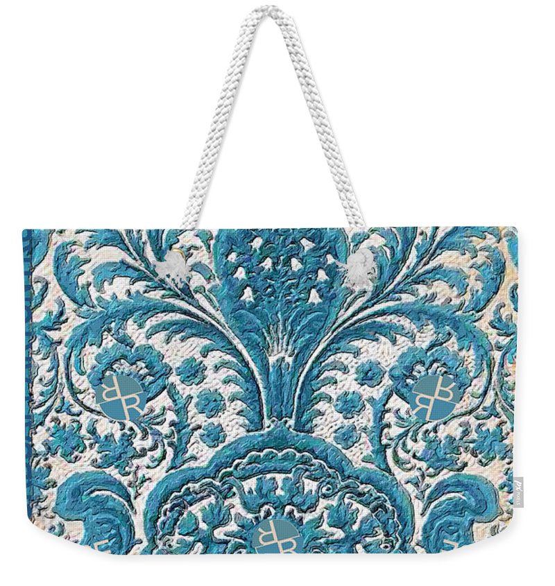 Rubino Blue Floral - Weekender Tote Bag Weekender Tote Bag Pixels 24