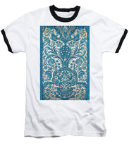 Rubino Blue Floral - Baseball T-Shirt Baseball T-Shirt Pixels White / Black Small 