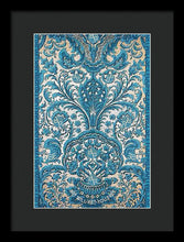 Rubino Blue Floral - Framed Print Framed Print Pixels 9.375" x 14.000" Black Black