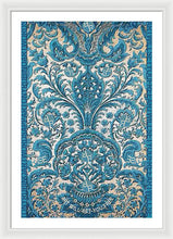 Rubino Blue Floral - Framed Print Framed Print Pixels 24.000" x 36.000" White White