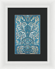 Rubino Blue Floral - Framed Print Framed Print Pixels 6.625" x 10.000" White Black