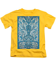 Rubino Blue Floral - Kids T-Shirt Kids T-Shirt Pixels Yellow Small 