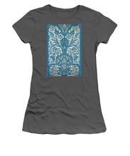Rubino Blue Floral - Women's T-Shirt (Athletic Fit) Women's T-Shirt (Athletic Fit) Pixels Charcoal Small 