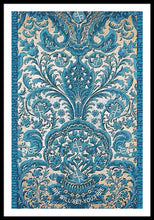 Rubino Blue Floral - Framed Print Framed Print Pixels 32.000" x 48.000" Black White
