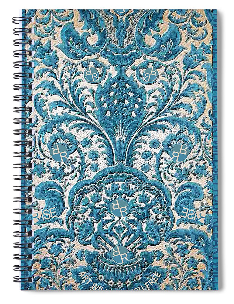 Rubino Blue Floral - Spiral Notebook Spiral Notebook Pixels 6