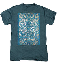 Rubino Blue Floral - Men's Premium T-Shirt Men's Premium T-Shirt Pixels Steel Blue Heather Small 