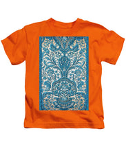 Rubino Blue Floral - Kids T-Shirt Kids T-Shirt Pixels Orange Small 