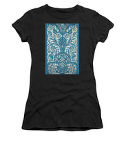 Rubino Blue Floral - Women's T-Shirt (Athletic Fit) Women's T-Shirt (Athletic Fit) Pixels Black Small 