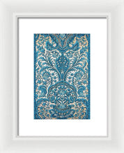 Rubino Blue Floral - Framed Print Framed Print Pixels 6.625" x 10.000" White White