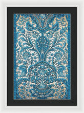 Rubino Blue Floral - Framed Print Framed Print Pixels 16.000" x 24.000" White Black
