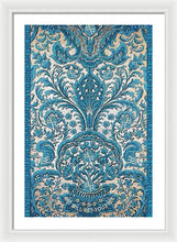 Rubino Blue Floral - Framed Print Framed Print Pixels 20.000" x 30.000" White White