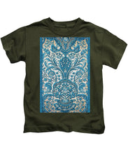 Rubino Blue Floral - Kids T-Shirt Kids T-Shirt Pixels Military Green Small 