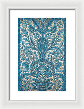 Rubino Blue Floral - Framed Print Framed Print Pixels 10.625" x 16.000" White White