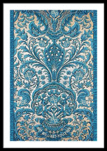 Rubino Blue Floral - Framed Print Framed Print Pixels 24.000" x 36.000" Black White