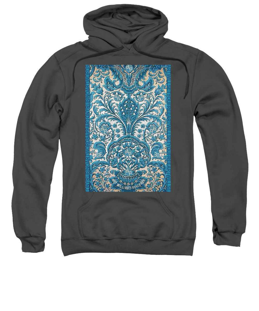 Rubino Blue Floral - Sweatshirt Sweatshirt Pixels Charcoal Small 