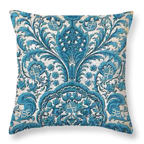 Rubino Blue Floral - Throw Pillow Throw Pillow Pixels 14