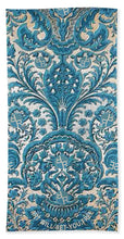 Rubino Blue Floral - Bath Towel Bath Towel Pixels Hand Towel (15" x 30")  