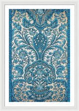 Rubino Blue Floral - Framed Print Framed Print Pixels 26.625" x 40.000" White White