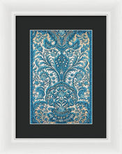 Rubino Blue Floral - Framed Print Framed Print Pixels 8.000" x 12.000" White Black