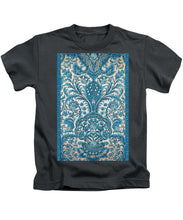 Rubino Blue Floral - Kids T-Shirt Kids T-Shirt Pixels Charcoal Small 