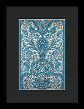 Rubino Blue Floral - Framed Print Framed Print Pixels 6.625" x 10.000" Black Black