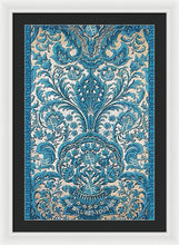Rubino Blue Floral - Framed Print Framed Print Pixels 20.000" x 30.000" White Black