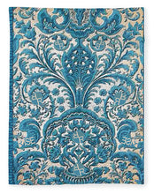 Rubino Blue Floral - Blanket Blanket Pixels 60" x 80" Plush Fleece 