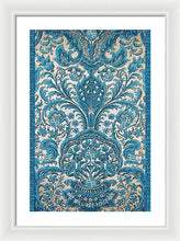 Rubino Blue Floral - Framed Print Framed Print Pixels 16.000" x 24.000" White White