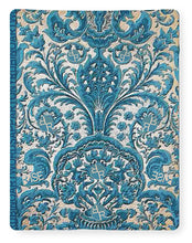 Rubino Blue Floral - Blanket Blanket Pixels 60" x 80" Sherpa Fleece 