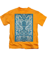 Rubino Blue Floral - Kids T-Shirt Kids T-Shirt Pixels Gold Small 