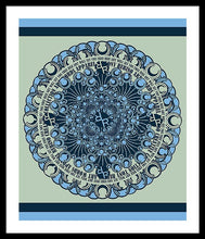 Rubino Blue Green Floral - Framed Print Framed Print Pixels 25.000" x 30.000" Black White
